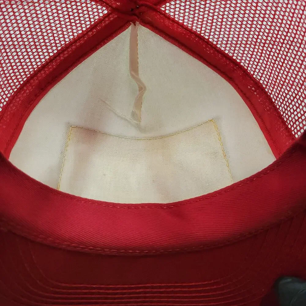 Vintage Red Man Chewing Tobacco Trucker Hat Mesh Snapback USA Made OSFA